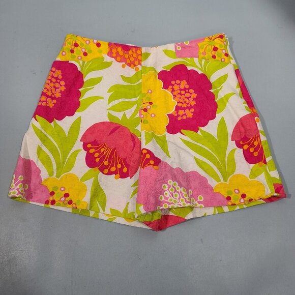 Lilly Pulitzer Floral 100% Cotton 5" Shorts Womens Size 0 - Picture 1 of 8